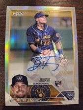 Brice Turang 2023 Topps Chrome Refractor Auto /499 Rookie Brewers picture