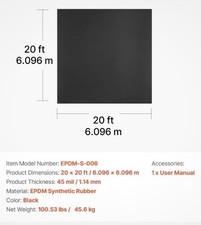VEVOR 20 x 20 ft  Roofing 45 mil EPDM Rubber -RVs, Roof Houston TX area pick up  picture