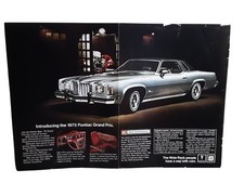 1974 Pontiac Grand Prix 1975 Luxury Coupe 2 Page Uncut Vintage Print Ad si826 picture