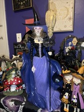 25” Bella Lux Elegant Purple Witch W/ Spider Choker Necklace Halloween Decor picture