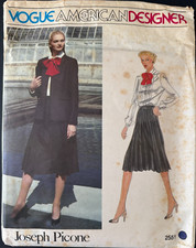 2551 Vogue Joseph Picone American Designer Jacket Blouse Skirt Pattern Size 10 picture