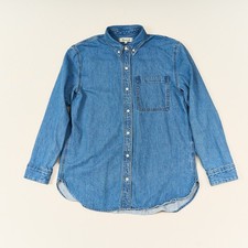 Madewell Denim Button-Down Collar Oversized Shirt Cranover Wash Cotton Womens M picture