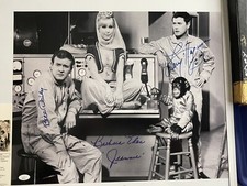 I Dream Of Jeanie Cast Hagman, Eden, Daily Triple Signed 16x20 Photo JSA Letter picture