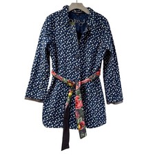 Little Journeys Chicago Hand Made Jacket Polka Dot Tie Waist Art to Wear Large picture