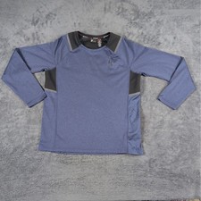 Spyder Active Shirt Mens Medium Blue Black Pullover ProWeb Crew Neck Athletic picture