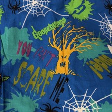 Vintage Goosebumps Fabric 1 Yard Parachute press 1997  Blue BOO picture