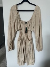 NWT Wild Fable Tan Long Sleeve Cut Out Party Dress XXL picture