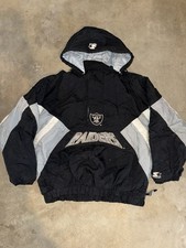 Vintage 90s Starter NFL  Oakland Raiders Puffer Hooded Jacket XL  picture