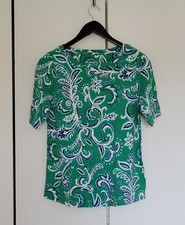 Soft Surroundings - Green botanical cotton t shirt,  medium, half sleeve picture