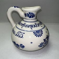 Antique Joost Thooft & Labouchere Royal Delft De Porceleyne Fles Pitcher Jug 5”T picture