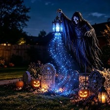 Halloween Soul Harvester Animated Garden Light, Solar Powered Flowing Ghost Ligh picture