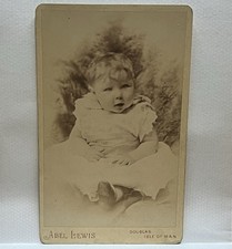 Antique Victorian CDV Photo Baby Christening Gown Abel Lewis Isle of Man c.1884 picture