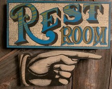 George Nathan Associates 324 Pointed hand test room Sign Painted Unique Fun picture