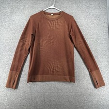 Lululemon Rest Less Pullover Women Size 8 Brown Stretch Activewear picture