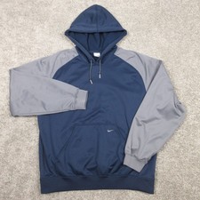 Vintage Nike Sweater Mens Large Blue Gray Raglan Pullover Hoodie Sweatshirt Y2K picture