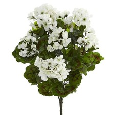 Nearly Natural UV Resistant Indoor/Outdoor Geranium Artificial Bush Set of 3 picture