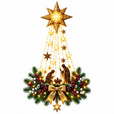 Bethlehem Star of Faith Lighted Nativity Wall Decor Christmas LED Religious Wall picture