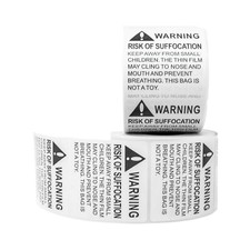Innovative Haus 2 Rolls x 500 Labels (1,000 Total) Risk of Suffocation Warning picture