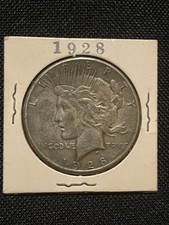 1928 P PEACE SILVER DOLLAR RARE KEY DATE COIN LOWEST MINTAGE IN SERIES 360,649 picture