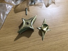 Mid-Century Modern Concave Brass Cabinet Knobs& 3.5