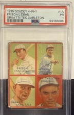 1935 Goudey 4-in-1 - R321 Frankie Frisch, Dizzy Dean, Tex Carleton #1A (RC) picture