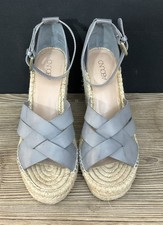Abound Blue/Grey Espadrilles Wedge Sandals  size 8 M picture