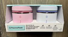 New Thermo Flask Insulated Food Jar 20 Oz 2 Pack 12 Hour Hot 24 Cold Pink/Purple picture
