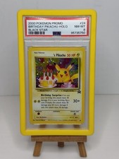 2000 POKEMON BIRTHDAY PIKACHU-HOLO PROMO BLACK STAR #24 PSA 8 picture