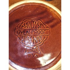 10 inch vintage marcrest oven proof dutch oven stoneware dish daisy brown picture