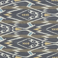 Thibaut Large Scale Ikat Stripe Crypton Fabric- Nomad / Charcoal 3.30 yds W73366 picture