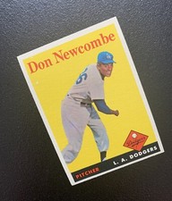 1958 TOPPS Don Newcombe #340 Los Angeles Dodgers Baseball Card picture