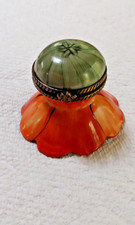 Limoges Porcelain Poppy Flower Blossom Trinket Box Circa WWII picture