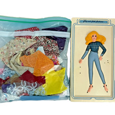 Vintage Tomy Flip and Fold Fashions Fashion Design Toy USA Made w/ Fabric Lot picture