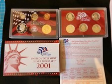 2001 S United States Mint Silver Proof Set With COA picture