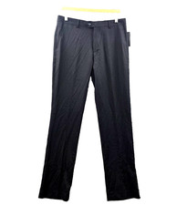 New Connor Dress Pants Size 32 Black Pintripe Flat Front Straight picture