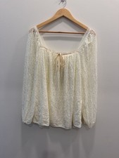 Maurices Women’s 2X Ivory Textured Peasant Blouse Long Sleeve Boho NWT picture