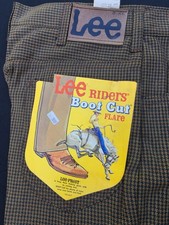 Vintage-70's Deadstock Lee Riders Boot Cut Flare Houndstooth Textured 32x30 NWT picture
