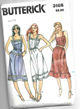 Butterick 3168 Misses Dress Top & Skirt Size 14 Sewing Pattern Vintage Cut picture