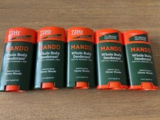 5 Mando Whole Body Deodorant Smooth Solid Clover Woods Aluminum Free NEW picture