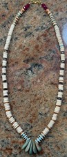 Native American Vintage Ocean Shell Necklace, Emerald Valley Turquoise Jacla picture