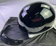 Daytona Unisex D.O.T. Skull Cap Half Face Helmet-Hi-Gloss Black-Size: 3XL picture