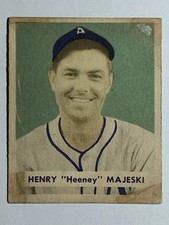 1949 Bowman #127B Hank Majeski/Name in print on back LOW GRADE picture