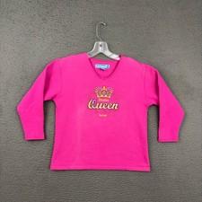 Vtg Big Dogs Kids Sweatshirt Girls Size 8-10 Pink Rhinestone Drama Queen Cute picture