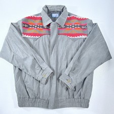 Pendleton Aztec Bomber Jacket Mens Large High Grade Western Wear Full Zip USA picture