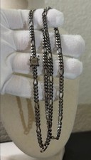 925 Italy Black Rhodium Miami Figaro Chain 24 inch 4.7 mm 35 gr  Sterling Silver picture
