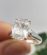 Luxury 5.00 Ct Cushion Lab Grown Diamond Ring in Solid 14K White Gold Engagement picture