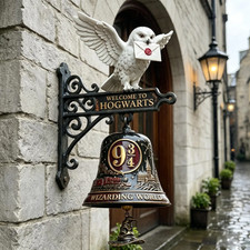 Hogwarts Doorbell Hanging Wall Bell Wizard Magic Decor Unique Home Gift picture