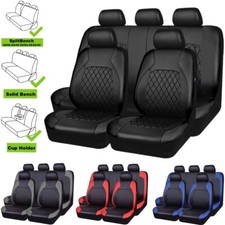 For Nissan Leather Car Seat Covers Full Set 5-Seats Front Rear Protector Cushion picture