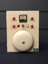 VINTAGE AMERICAN FIRE ALARM FIRE ALARM CONTROL BOX BELL  MID-CENTURY ATOMIC picture