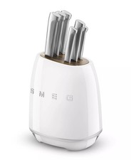 499$ SMEG 50's Retro Style Aesthetic 7-Piece Knife Block Set White picture